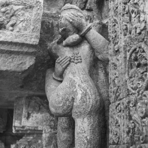 Erotic Sculpture Print circa 1955, Black Pagoda Erotic Sculpture Print circa 1955, Black Pagoda