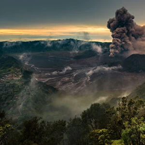 Eruption of Bromo volcano