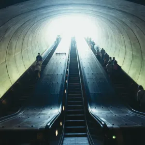 Escalator Print in Subway Station Escalator Print in Subway Station
