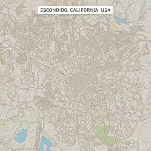 Escondido California US City Street Map