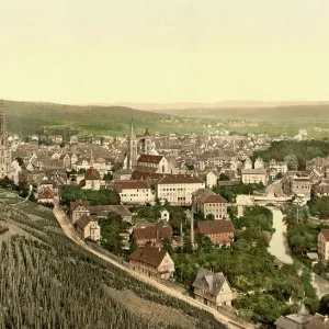 Esslingen in Black Forest, Baden-Wuerttemberg, c. 1890, Germany, Historic, digitally restored reproduction from a 19th century original