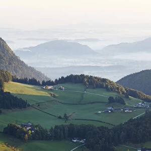 Ettenberg near Berchtesgaden, view from Salzburgblick on Kneifelspitze mountain, Berchtesgadener Land district, Upper Bavaria, Bavaria, Germany, Europe