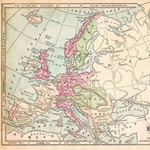 Europe map 1875