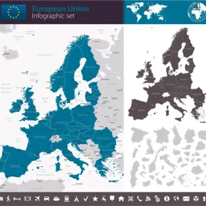 European Union - Infographic map - illustration European Union - Infographic map - illustration