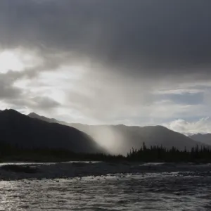 Evening light, Wind River valley, Northern Mackenzie Mountains, Peel Watershed, Yukon Territory, Canada