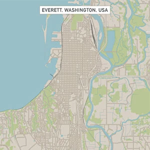 Everett Washington US City Street Map