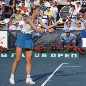 Evert On The Court At US Open