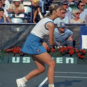 Evert On The Court At US Open