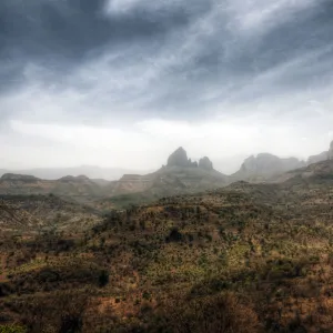 Extreme shaped peaks of Semien mountains