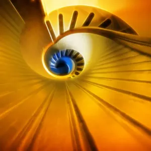 Eye Calypso Abstract Print: Spiral Stairwell View