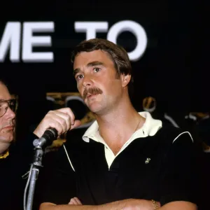 F1 Driver Nigel Mansell At A Press Conference