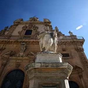 The facade of Church of San Pietro, Modica, Sicily
