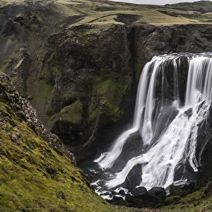 Fagrifoss waterfall, river Geirlandsa, Lakagigar region, Vatnajokull National Park, highlands, Iceland