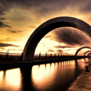 Falkirk wheel at sunset