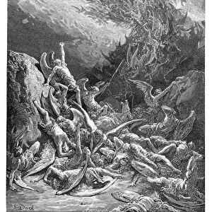 The fall of the rebel angels engraving 1885