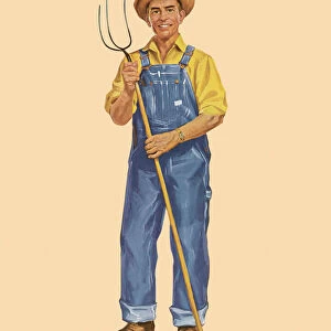 Farmer Holding a Pitchfork