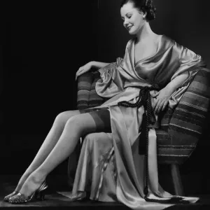 1950s Fashion Model Armchair Print 1950s Fashion Model Armchair Print