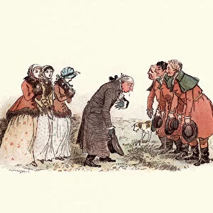 Father thanking his daughters rescuers, 19th Century