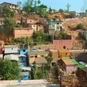 Favela Style Housing Print, Tijuana Mexico Favela Style Housing Print, Tijuana Mexico