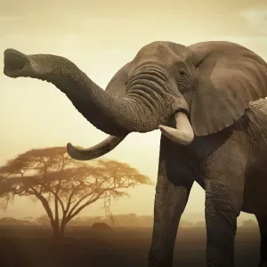 Female Elephant Sunset Print Female Elephant Sunset Print
