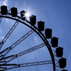 Ferris wheel, backlit, Oktoberfest, Munich, Bavaria, Germany, Europe