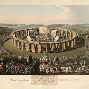 Ancient Stonehenge Festival of the Britons Print Ancient Stonehenge Festival of the Britons Print
