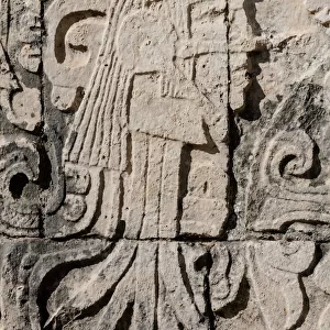 Figures on a wall in Uxmal, YucatAan, Mexico