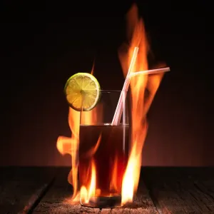 Fire Drinks Print with Dark Background Fire Drinks Print with Dark Background
