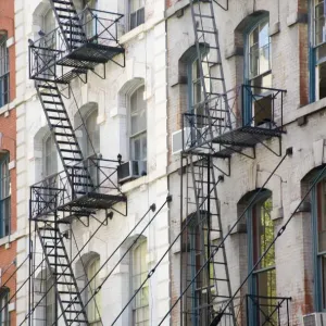 Escaleras de emergencia en edificios, Nueva York. Escaleras de emergencia en edificios, Nueva York.