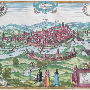 First printed view of the city of Schwaebisch Hall