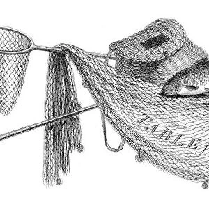 Fish net hooks engraving 1812