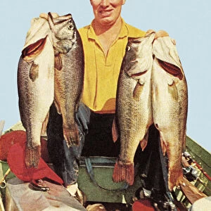Fisherman Holding Four Fish