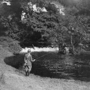 Fishing Print on River Derwent near Scarborough Fishing Print on River Derwent near Scarborough