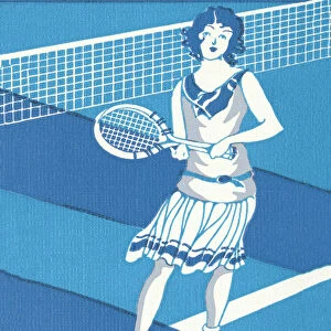 Flapper Woman Playing Tennis