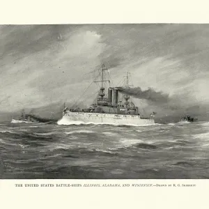 Fleet of United States Navy Battleships, Illinois, Alabama, Wisconsin, American warships 19th Century Fleet of United States Navy Battleships, Illinois, Alabama, Wisconsin, American warships 19th Century