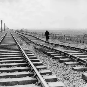 Flood Line 23rd March 1953 Print: Buckled Railway Lines near Birchington