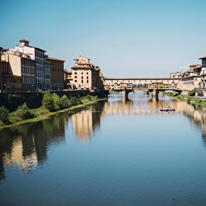 Florence, with Ponte Vecchio and Arno River. Italy