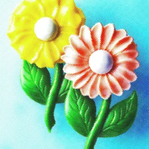 Flowers on Blue Background Flowers on Blue Background