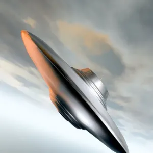 Flying Saucer Print: UFO in Cloudy Skies Flying Saucer Print: UFO in Cloudy Skies