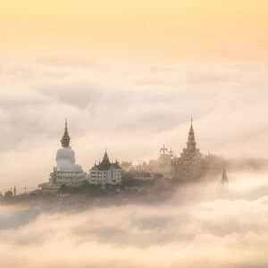 Fog over Big Buddha statue