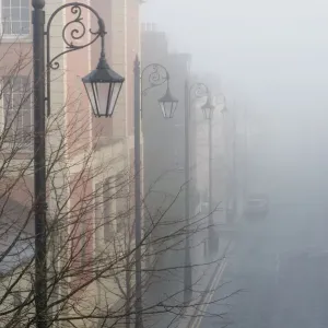 A foggy Londonderry street, from the city wall A foggy Londonderry street, from the city wall