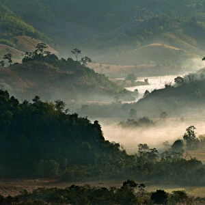Foggy morning in Nan, Thailand