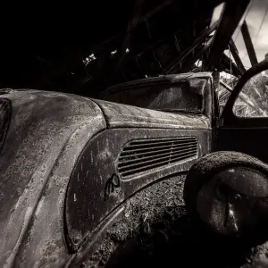 Vintage Car Print - Forgotten Abandoned Rusting Classic