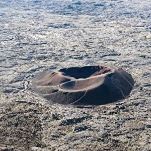 Formica Leo, a small ash crater at the Piton de la Fournaise volcano, cooled lava flow, Piton de la Fournaise, La Reunion, Reunion, France