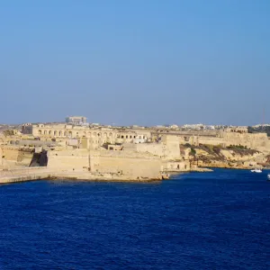 Fort Ricasoli at Dusk, Seen from Valletta, Malta