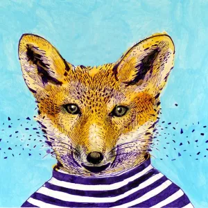 Striped T-Shirt Fox Print Striped T-Shirt Fox Print
