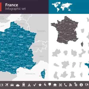 France - Infographic map - illustration France - Infographic map - illustration
