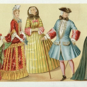 France traditional clothing Louis XIV 17th century