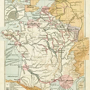 France Waterways map 1887