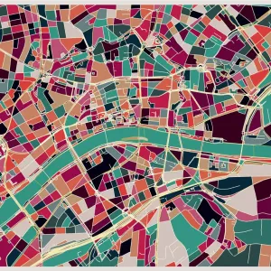 Frankfurt city art map Frankfurt city art map